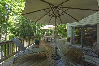 The deck offers a separate living area of its own