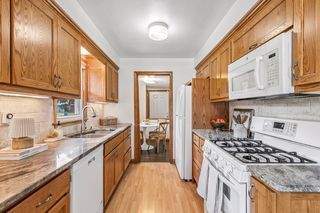 Kitchen looking south towards informal dining area