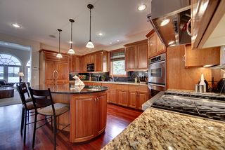 Center island is set up for casual dining or a place to prepare the latest culinary creation.