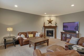 gas fireplace, huge living space, and plenty of light in this family room