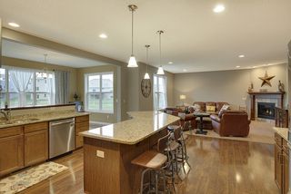 Gorgeous open kitchen with oversized granite island