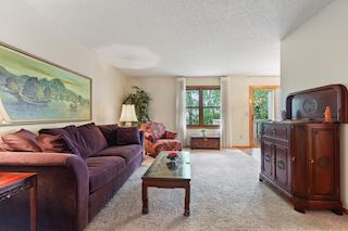 Warm and inviting living room on the main level.