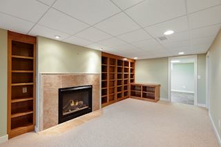Cozy lower level with gas fireplace 