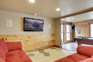 This space is currently being carpeted to complete the flooring. Built-in sound and electronics is also offered.