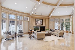 Several furniture arrangements suite this space.