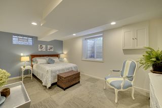 Lower level bedroom with large egress window.