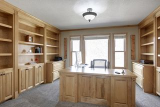 Library with thoughtful built-ins and serene view