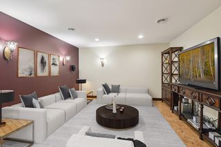 Virtually Staged Media Room in Lower Level