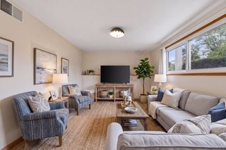 Virtually staged - lower-level family room