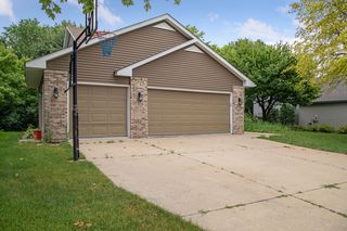 3 car heated garage and hoop