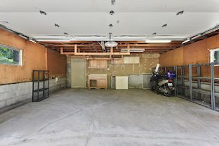 Extra large two car garage with storage.