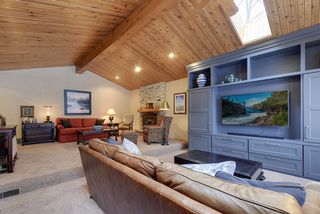 The built-in media center holds all the electronics!