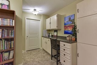 Lower level craft and desk area built in just outside of the storage area.
