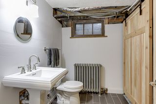 Convenient half bath is already in place