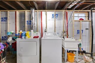 Laundry area in basement