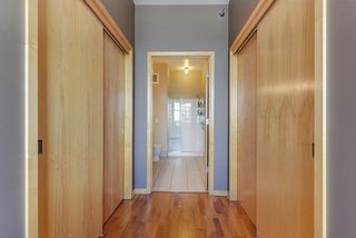 Dual closets flank the private bathroom