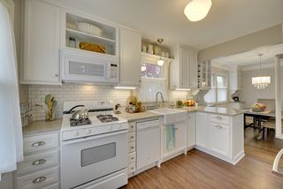 Subway tile, quartz counters, farm sink - trifecta!