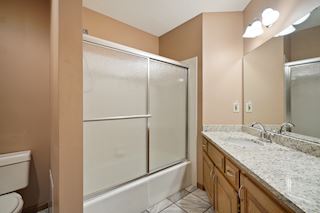 Upstairs Full Bath - Granite Counters and Marble Tile