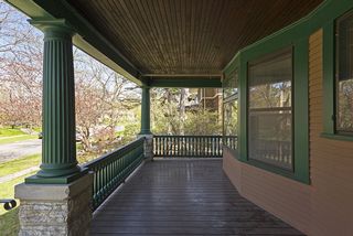 You are welcomed by this oversized Front Porch! 