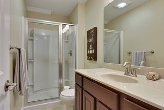 Nice sized ¾ bath with great vanity storage in lower level.