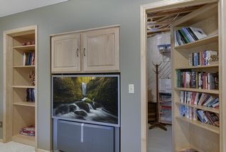 Secret storage behind the bookshelves...