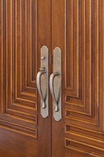 Wood Door Accents with Beautiful Hardware