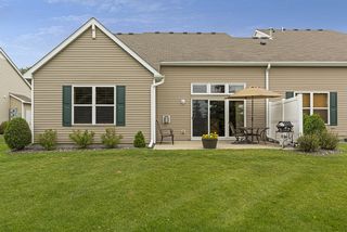 Patio with privacy fence. 