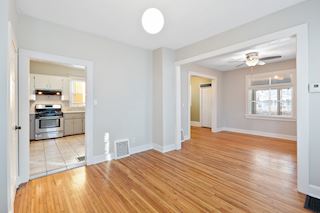 Dining room, living room on right