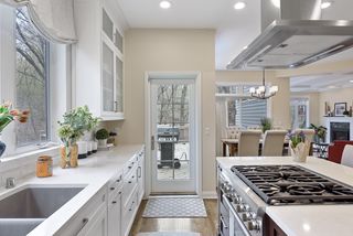 Quartz counters and subway backsplash