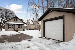 Garage and backyard