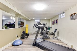 Exercise area again with finished floor, ceiling