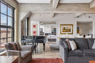 Spacious open floor plan with room for a grand piano.
