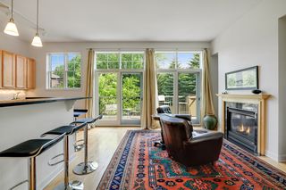 The Family Room is anchored with a gas fireplace and allows conversation and connection to what's happening in the Kitchen as well.