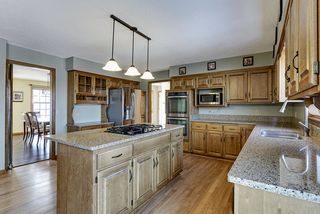 Pendant lighting over generous island