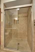 Walk-in shower. 
