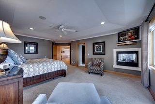 A gas fireplace and wall mounted TV complete the space.