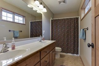 Upper level full bath with double sinks