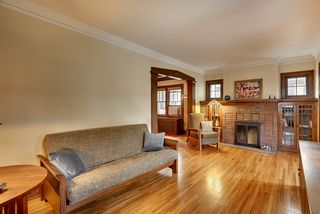 Built-ins flanking a wood burning fireplace