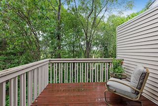 Awesome deck off of the dining room, very private, backs up to woods and Franlo Park.