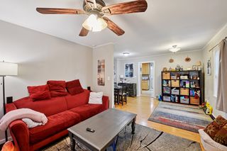 View from living room to dining and kitchen.