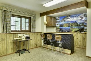 Another view of the lower level entertainment room. 