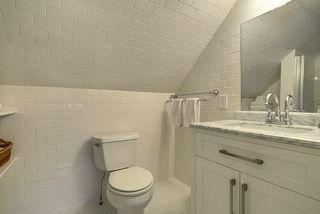 The 3rd Floor 3/4 Bathroom features Carerra Marble & Subway Tile! 