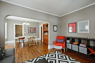Living room, looking into dining room