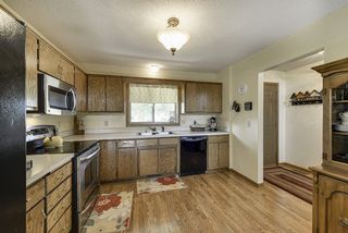 Large kitchen with view of the front of the house