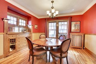The Dining Room features Hardwood Floors, Custom Radiator Cover and a beautiful Built-In Buffet...