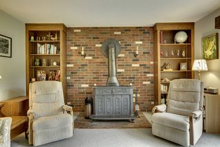 Beautiful built-in bookshelves in the family room.