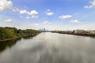 One block from the river