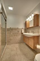 Tiled floors & wainscot.