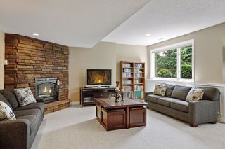 Den area with gas fireplace and large window