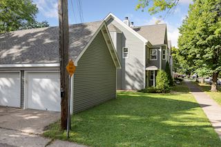 View of 229 Kent Street garage and yard